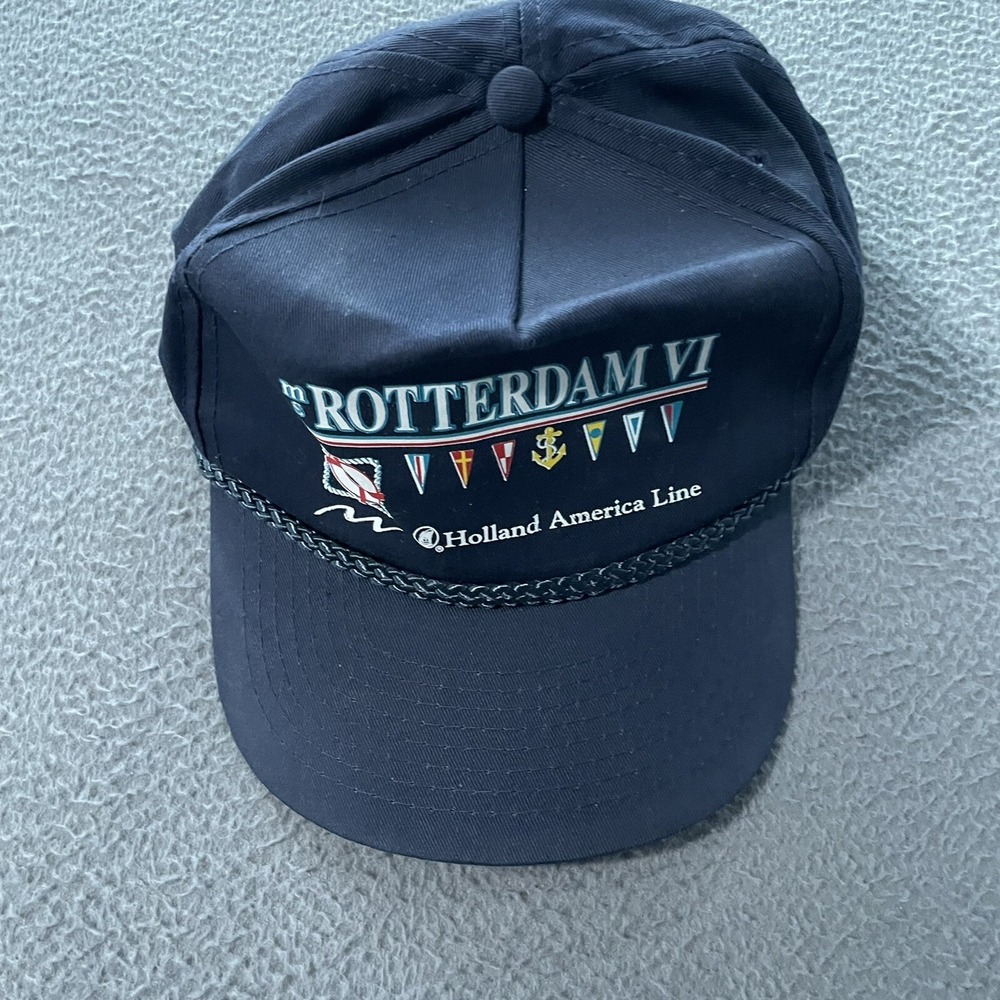 Vintage SS Rotterdam VI USA Navy Military Rope Trucker Hat Snapback Cap